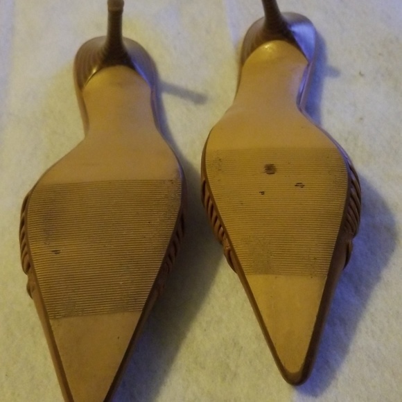 👣VINTAGE Mossimo Leather Heeled Slides - Picture 5 of 8